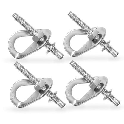 ISOP Climbing Anchor Bolt 2 Set - Expansion Bolt and Hanger FIXE 1 Rock Climbing - Professional Eyebolts for Fire Escape Rope Ladders - Conrete Wall Mounted Anchors