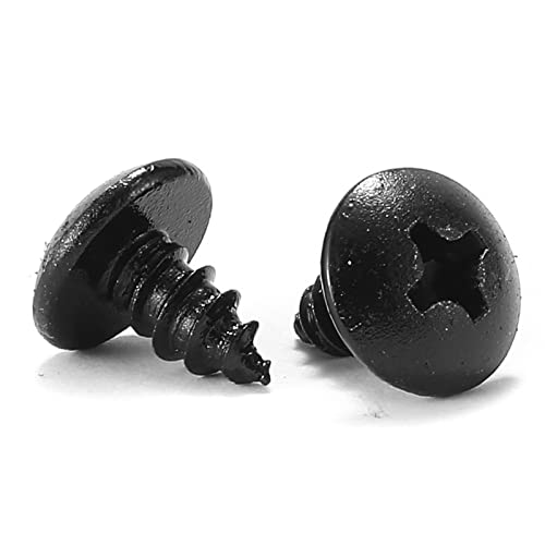 #4 x 1/4" Wood Screw 100Pcs Truss Head Phillips 18-8 (304) Stainless Steel Fast Self Tapping Screws Black Oxide by SG TZH - size: #4 x 1/4"