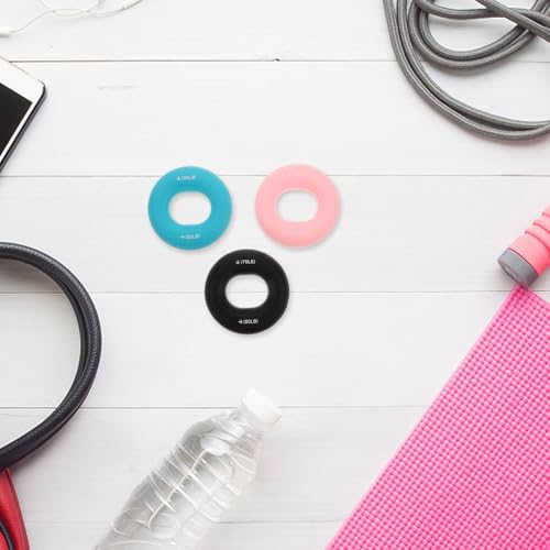 Kisangel 3pcs Hand Grip Strength Trainer Rings Set, Silicone Hand Exerciser 20-80lb Resistance Levels, Finger Rehabilitation and Strength Training Tool for Fitness, Therapy, and Climbing