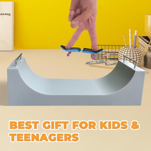 Simhoa Finger Skateboard Ramp, Mini Fingerboard Ramp, Plastic Skateboard Obstacle, Training Props for Finger Skill Development, Desk Skatepark Toy & Gift for Kids Teens Fingerboard Players, U Ramp - size: U Ramp
