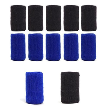 10pcs/Set Basketball Elastic Finger Protector Gloves Sleeve Support, Cycling Finger Sleeve Brace Protection Gloves - color: black