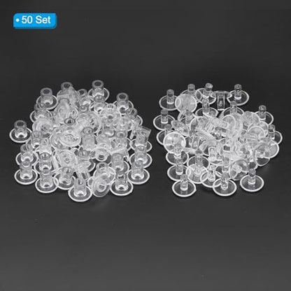 PATIKIL M5x6mm Plastic Binding Post, 50 Sets Plastic Chicago Screws Binding Screw Rivet Post Press-on Buckle for Leather Scrapbook Photo Albums, Transparent - color: Transparent, size: M5x6mm