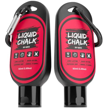 PowerGrip Liquid Chalk – Sweat-Proof, No-Mess Grip Enhancer for Weightlifting, Rock Climbing & Gymnastics - size: 2x 50ml bottles