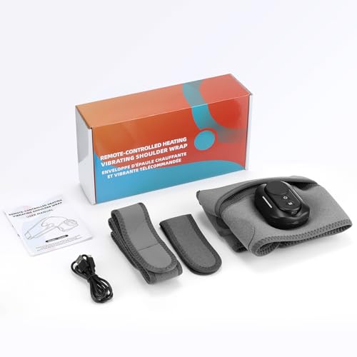 Triple Method Shoulder Massager for Deep Tissue, 5000mAh Cordless Wearable Vibration Heated Shoulder Brace for Muscle Massage Home & Outdoor (LightGray)