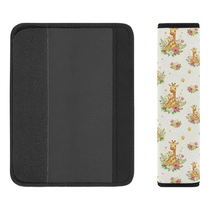 2PCS Universal Fit Car Seat Belt Pad for Kids, Most Cars, Cute Giraffe Flower Seat Belt Cushion, Shock Absorption - color: Pattern 958