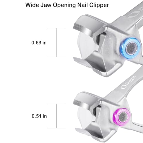 Nail Clippers with Catcher - Anti Splash Wide Jaw Opening Thick Toenail Clippers for Seniors | Self-Collecting Fingernail Cutter Heavy Duty Toe Nail Clippers for Men&Women | Silver | L&S - color: Silver (L + S)