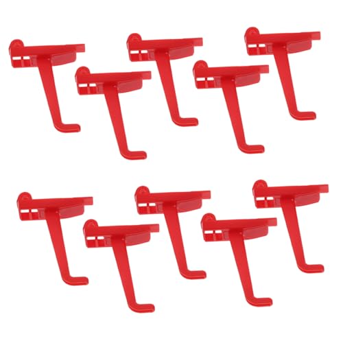 VALICLUD 10pcs Red Abs Plastic Pegboard Hooks Lightweight Sturdy Tool Organizer for Garage Wall Hanging Board Easy Installation Shelving Hooks for Workshop and Home Storage