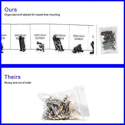 Suptek Universal TV Mounting Hardware Kit - Includes Screws and Anchors M4, M5, M6, M8 - Fit Most TVs Up to 80 inch
