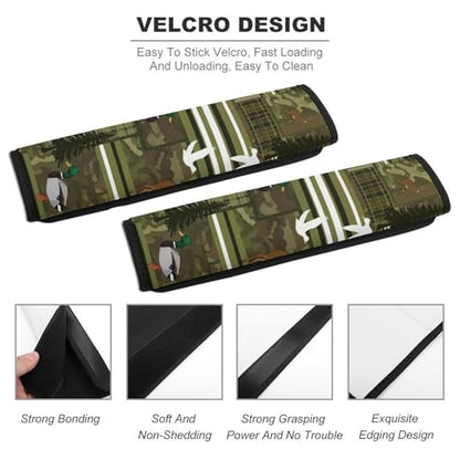2 Piece Soft Padded Car Seat Belt Pad for Elderly Support, Stroller Pushchair High Chair, Wild Duck Mallard Ducks Shoulder Harness Cover, Shock Absorption - color: Pattern 1280