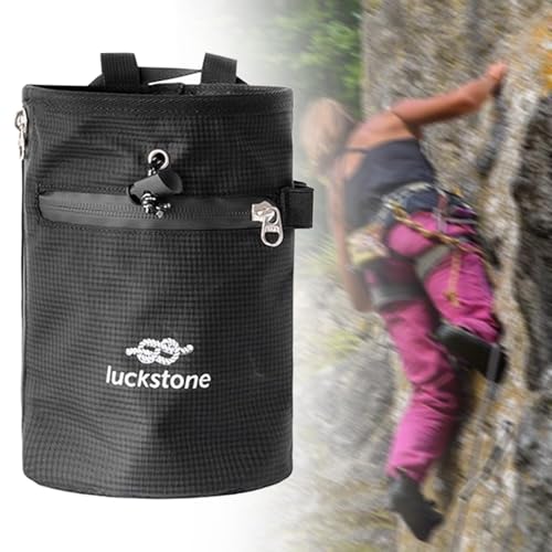 Menolana Rock Climbing Chalk Bag Adjustable Waist Belt Wear Resistant with Zipper Pocket for Bouldering Workout Disc Golf Pole Dancing