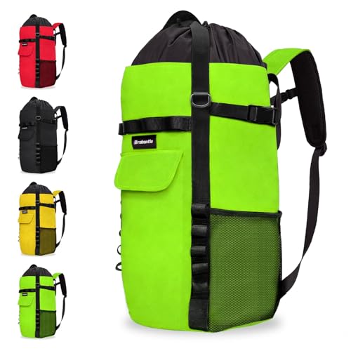 Climbing Rope Bag,Large Capacity Arborist Tree Rope Storage Bag,Waterproof Outdoor Rock Climbing Gear Bag - color: Green