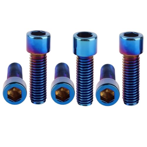 6Pcs Bike Screws M6x10 12 16 18 20 25 30 35mm Stainless Steel Socket Head Cap Allen Hex Bolt (Burnt Blue, M6 x18mm) - color: Burnt Blue, size: M6 x18mm