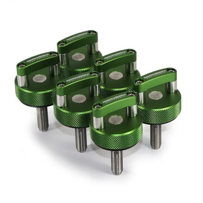 ROCKWORKX Billet Aluminum JKU Hard Top Quick Removal Fastener Thumb Screw, Integrated D Ring (Green) - color: Green