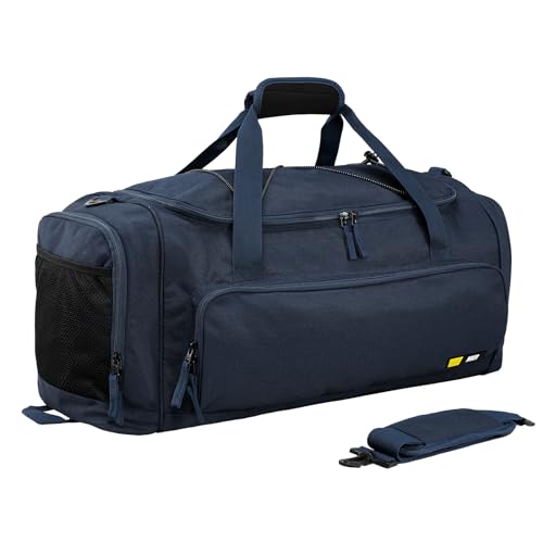 MIER Large Gym Bag for Men 60L Duffel Bag with Shoe Compartment | Lightweight & Durable Sports Duffles; Suited for Workout Fitness Travel Weekender; Water Resistant; Adjustable Shoulder Strap - color: Pure Blue