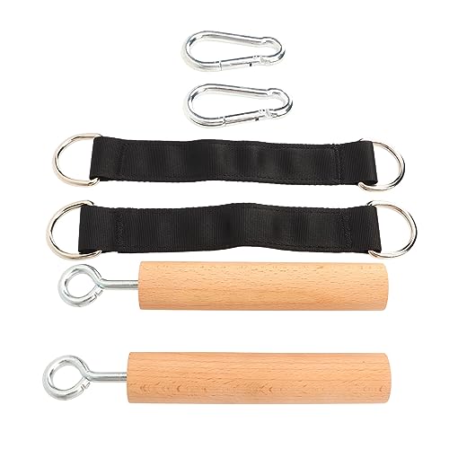 Wooden Pull Up Climbing Hold Grips, 1 Pair Hand Grips Strengthener Exerciser Training Tools for Grip Strength, Kettlebells, Workout