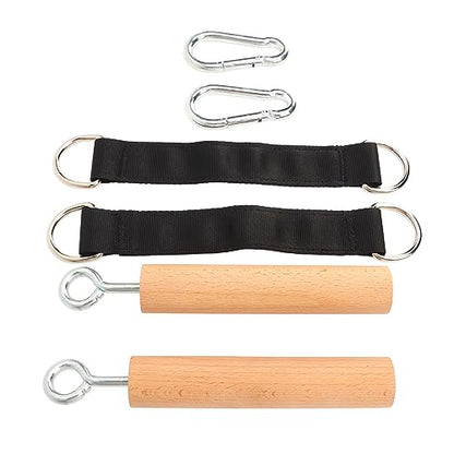 Wooden Pull Up Climbing Hold Grips, 1 Pair Hand Grips Strengthener Exerciser Training Tools for Grip Strength, Kettlebells, Workout