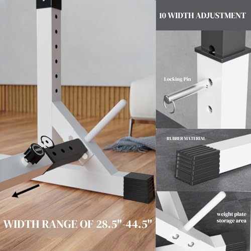 Adjustable Squat Rack Barbell Rack For Home Gym Max Load 550LBS | Bench Press Rack，Multi-Function Barbell Rack，Weight Lifting