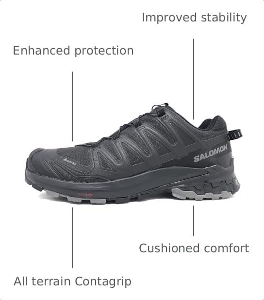Salomon Mens Xa Pro 3D V9 Gore-tex® - color: Black/Phantom/Pewter, size: 9.5 Wide