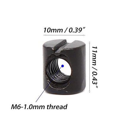 50pcs M6 x 15mm/ 20mm/ 25mm/ 30mm/ 35mm Black Hex Socket Cap Bolts Barrel Nuts Assortment Kit for Crib Baby Bed Cots Furniture - size: M6 x 15/20/25/30/35mm (50pcs)