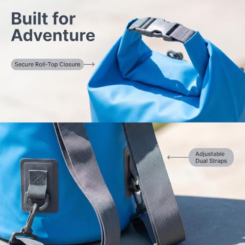 1 PC 5L Roll Top Dry Storage Bag,gym bags Lightweight Waterproof Backpack for Travel Swimming Boating Kayaking Camping Beach, Durable Outdoor Gear Blue