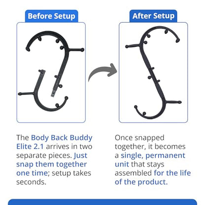 Body Back Buddy Elite FSA Eligible Trigger Point Massage Tool, Neck and Back Massager Handheld, Manual Self Massager, Massage Cane, Muscle Knot Remover with Instructions, 2-Pack Bundle (Black) - color: Black, size: Elite Bundle