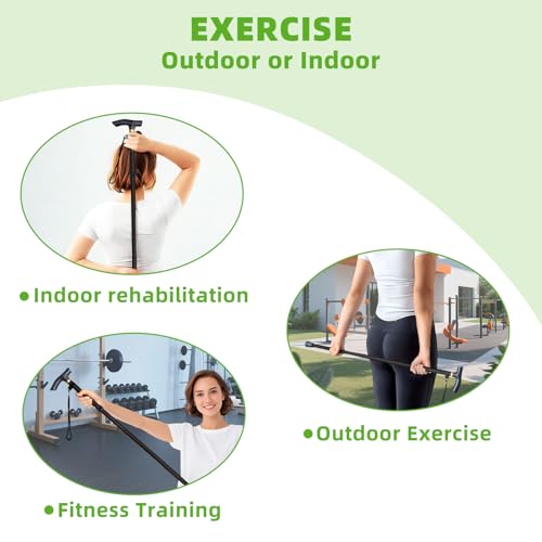 Shoulder Pulley for Physical Therapy, Foldable Shoulder Wand Rotator Cuff Rehab – Portable & Shoulder Reliever with Hook, Lightweight Stretching Tool – Durable Shoulder Exercise Equipment (Black) - color: Black