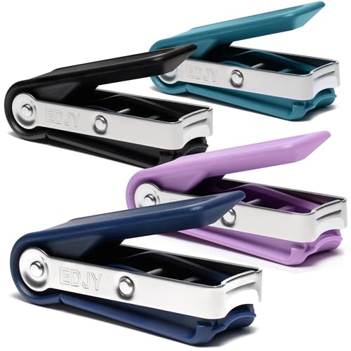 EDJY Fingernail Cutter - Precision Stainless Steel Nail Cutter for Fingernails | Sharp Blade, Ergonomic Design, Durable & Rust-Resistant | Ideal for Men and Women | Multi Color | 4-Pack - color: Multi Color (4-pack)