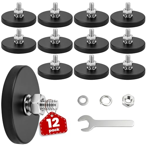 E BAVITE 30PCS 1/4inch Rubber Coated Magnets 30LBS Mounting Magnet | Anti-Scratch Mounting Magnet Magnetic Non-Slip Strong Magnet for Lighting Bar, Additional Mirrors and Camera - size: 1/4in-30LBS-1.69in