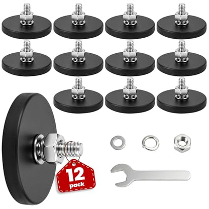 E BAVITE 30PCS 1/4inch Rubber Coated Magnets 30LBS Mounting Magnet | Anti-Scratch Mounting Magnet Magnetic Non-Slip Strong Magnet for Lighting Bar, Additional Mirrors and Camera - size: 1/4in-30LBS-1.69in
