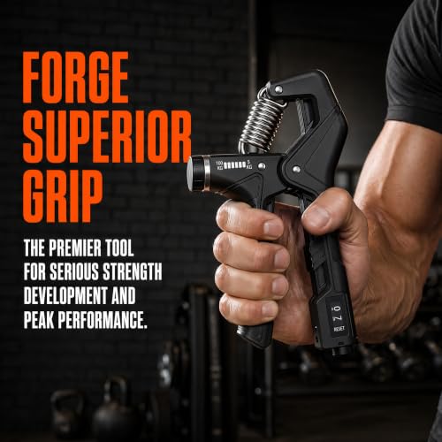 Grip Strength，Hand Grip Strengthener with Adjustable Resistance 11-220Lbs(5-100KG)，Grip Strengthener Forearm，Black Gripper