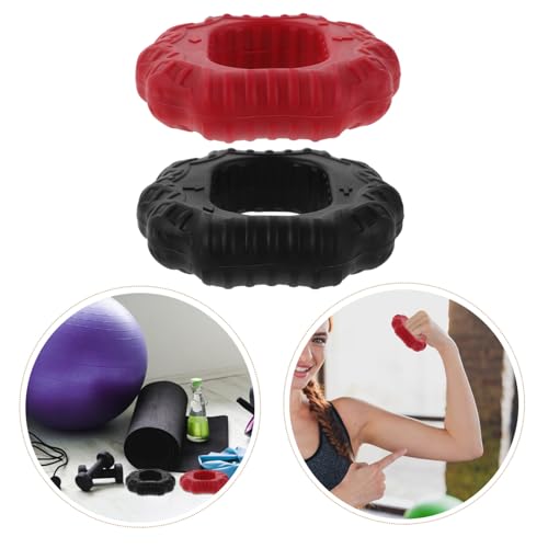 2pcs Silicone Hand Grip Strengthener Rings Adjustable Resistance Finger and Wrist Trainer for Muscle Strength Forearm Workout Rehabilitation Portable Fitness Tool for Rock Climbing