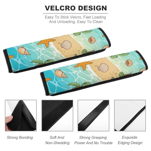 2PCS Turtle Beach Car Seat Straps Shoulder Pads Soft Padded Seat Belt Cushion for Adult Use, Car Seats Pushchair Strollers High Chair Pushchair, Anti-Slip Pad - color: Pattern 899