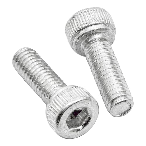M4 x 12mm Hex Socket Head Cap Screws Bolts,6063 Aluminum Alloy Socket Head Cap Bolt Fasteners,Silver(20Pcs) - size: M4 x 12mm