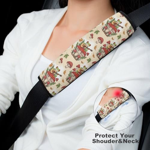 2 Pack Mushroom Funny Frog Play Guitar Seat Belt Shoulder Pad Universal Soft and Comfortable Shoulder Protector for Kids, Most Cars, Pressure Relief - color: Pattern 590