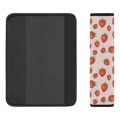 2PCS Strawberry Fruit Pattern Cute Pink Car Seat Straps Shoulder Pads Soft Padded Seat Belt Cushion for Adult Use, Car Seats Pushchair Strollers High Chair Pushchair, Anti-Slip Pad - color: Pattern 413