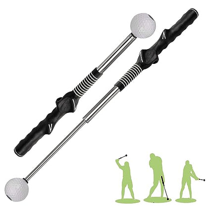 Retractable Golf Swing Training Aid, Golf Grip Trainer & Golf Swing Trainer for Warm-up, Right-Handed Golf Club for Indoor Practice, Golf Accessories - Strength & Tempo Training for Chipping Hitting - style: Right-Handed