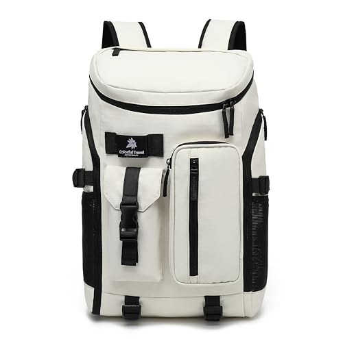 Kalesi Gym Duffle Tennis Bag Backpack 4-Way Waterproof with Shoes Compartment for travel Sport Hiking laptop (Sea salt white02) - color: Sea Salt White02