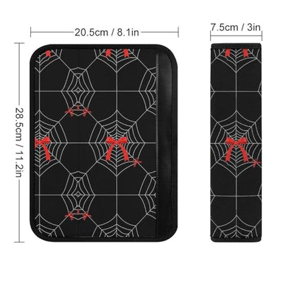 Universal Fit Seat Belt Shoulder Pad for Adult Use, Most Cars, 2 Pack Funny Halloween Spider Web Black and White Harness Pads Strap Pressure Relief - color: Pattern 1172