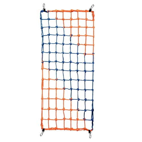 Climbing Net for Kids Outdoor-Handmade Multi-Colored Ninja Net(W/500 LBS) for Tree House,Climbing Wall,Rope Bridge,Rope Ladder for Kids(3ft*6FT) - color: Blue & Orange