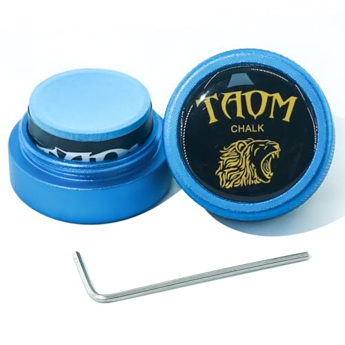 Banly Round Shaped Pool Chalk Holder, Portable Pool Chalk Cubes, Magnetic Mini Chalk Holder Pool Billiards, Pool Cue Chalk Case Container Box for Billiard Cue Tip Tool Pool Table Snooker Accessories - color: 2-Blue Holder with Blue Chalk