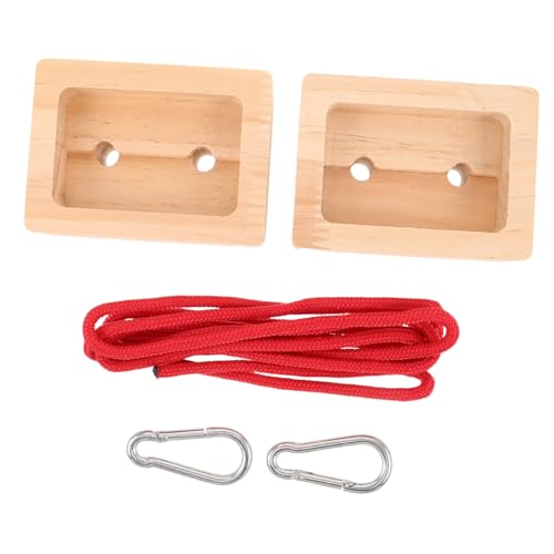 2pcs Portable Wooden Rock Climbing Hangboard for Indoor Fitness Routines Modular Climbing Training Board for Building Finger Strength and Endurance with Khaki Finish