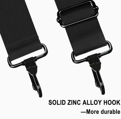 BOOEUDI 56 inch Shoulder Strap, Universal Adjustable Thick Soft Duffel Bag Shoulder Strap Replacement Comfortable Belt with Metal Swivel Hooks for Laptop Messenger Bag, Briefcase, Shoulder Bag, Black - color: Black