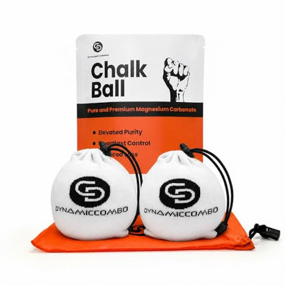 Gym Chalk Balls & Storage Bag, Superior Grip & Less Mess, 120g | Refillable chalk balls for climbing, rock climbing, bouldering, gymnastics, weightlifting & workout
