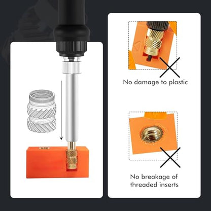 50PCS Brass Heat Set Nuts, M6 Threaded Inserts Assortment | Knurled heat set nuts for heavy-duty 3D prints & VESA mounts. Includes M6x8x8 (30pcs) & M6x10x8 (20pcs) Strong hold. - size: M6*8*8,M6*10*8(50psc)