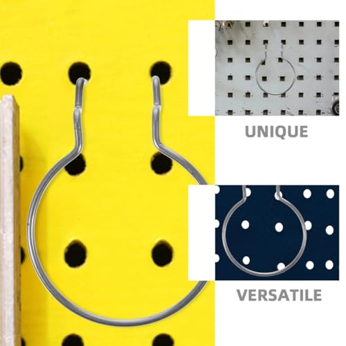 VALICLUD 8pcs Heavy Duty Round Pegboard Hooks Metal Hanging Board Hooks for Garage and Workshop Tool Storage and Organization Pegboard Accessories