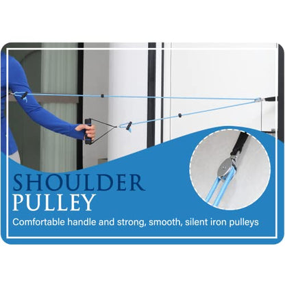 Shoulder Pulley Over The Door Physical Therapy System, Exercise Pulley for Physical Therapy, Alleviate Shoulder Pain and Facilitate Recovery from Surgery - color: Blue