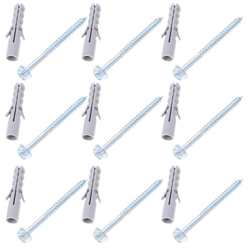 10 Sets Tv Mount Screws and Anchors Kit for Tv Wall Bracket Installation Carbon Steel Drywall Mounting Hardware with Easy Installation and Convenient Use and Range Hood