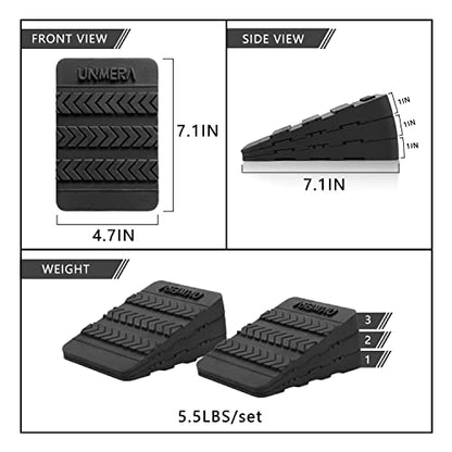 UNMERA Squat Wedge Block 6PCS Adjustable Non-slip Rubber Squat Ramp | Squat wedge for heel-elevated training, deadlifts, and calf stretches to improve mobility, balance, and strength.