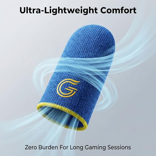 12-Pack Gaming Finger Sleeves for Mobile Gaming & Touchscreen | Carbon Fiber Material, High Sensitivity, Anti-Slip, Breathable, Ideal for Sweaty Hands, PUBG & COD Mobile - color: Black & Blue Combo
