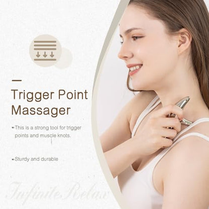 Metal Trigger Point Massage Tool,Pressure Point Massage Tool For TMJ Relief | Fascia Release Tools&Thumb Saver Fascia Massager，Ease Jaw Tension, Sore Muscles, Great For Daily Deep Massage & TMJ Relief